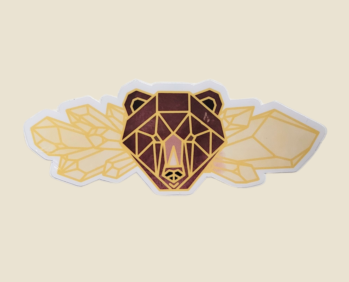Healing Brown Bear Logo Sticker (3×3)