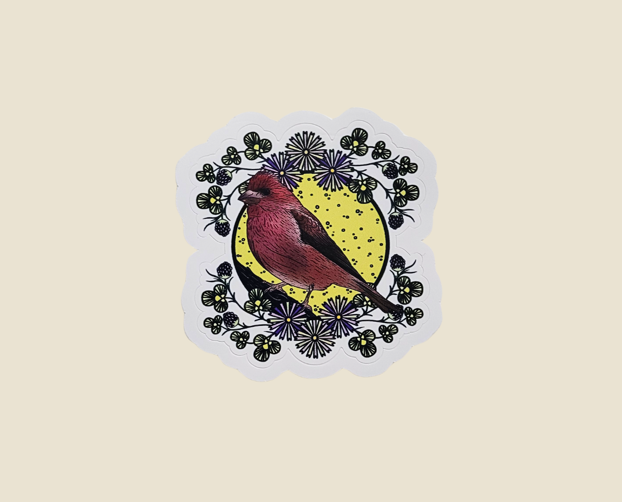 Purple Finch Sticker (2×2)