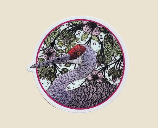 Sandhill Crane Sticker (3×3)