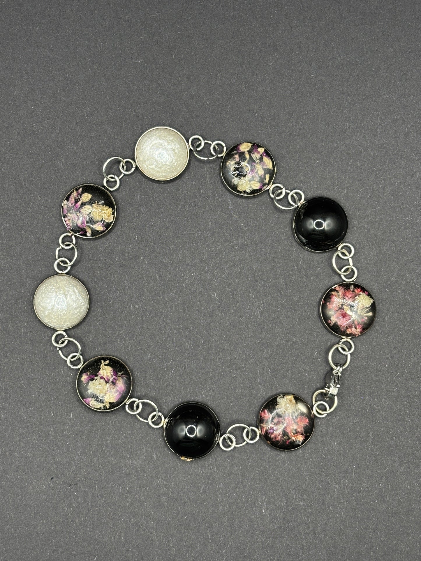 Black and White Floral Bracelet