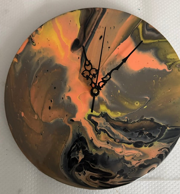Acrylic Pour Wooden clocks