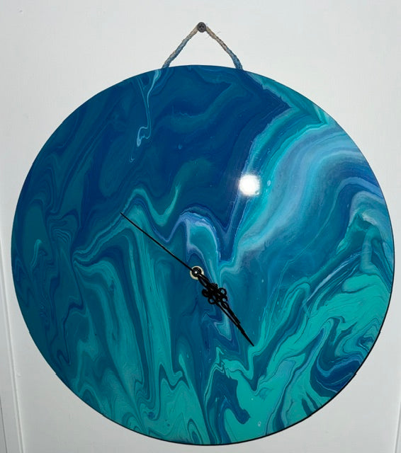 Acrylic Pour Wooden clocks