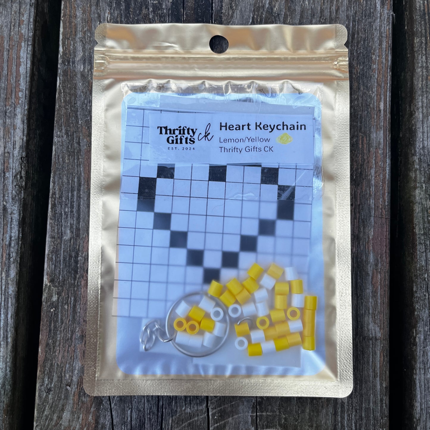 DIY Assorted Colours Heart Bead Keychain Kit