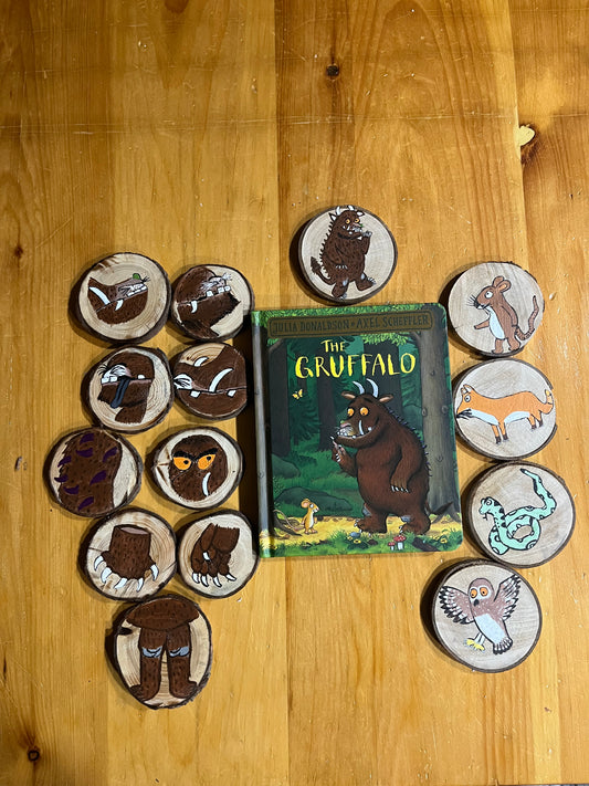 The Gruffalo-Story book and wooden circles