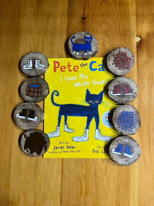 Pete the cat-Story book and wooden circles