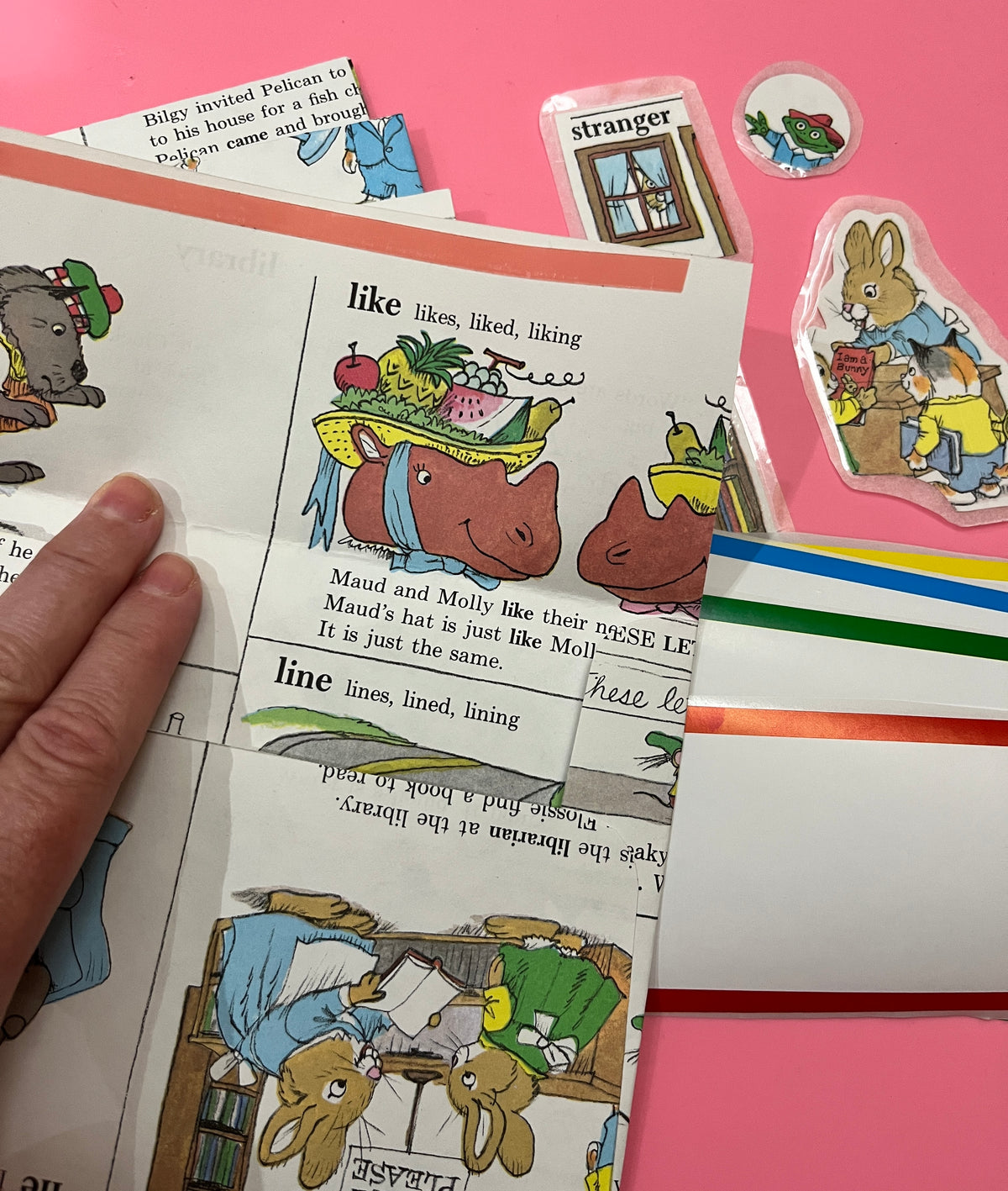 Upcycled Multipurpose Envelopes with Stickers! Richard Scarry Edition