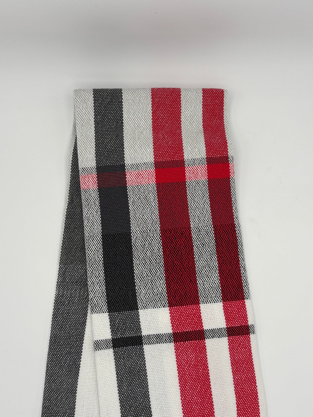 Tea Towel Handwoven Cotton Stripes Red Black