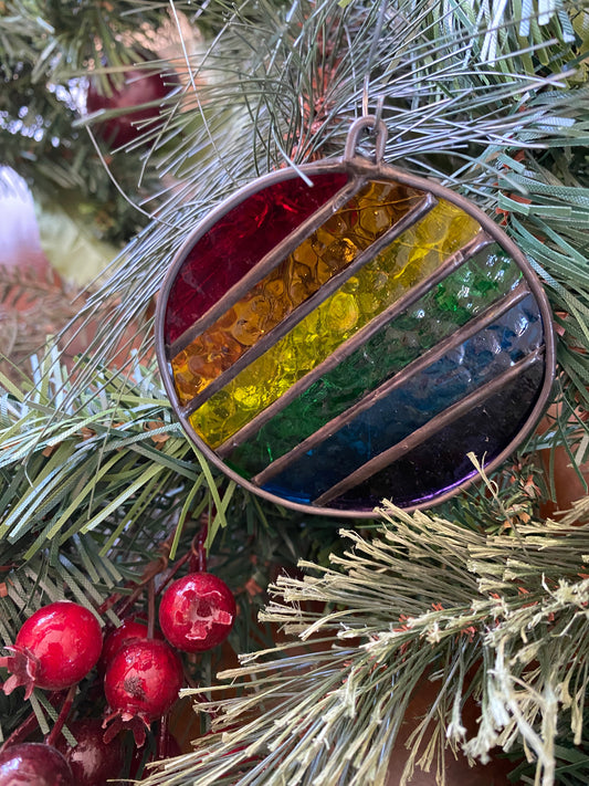 Stained Glass Pride Ornament