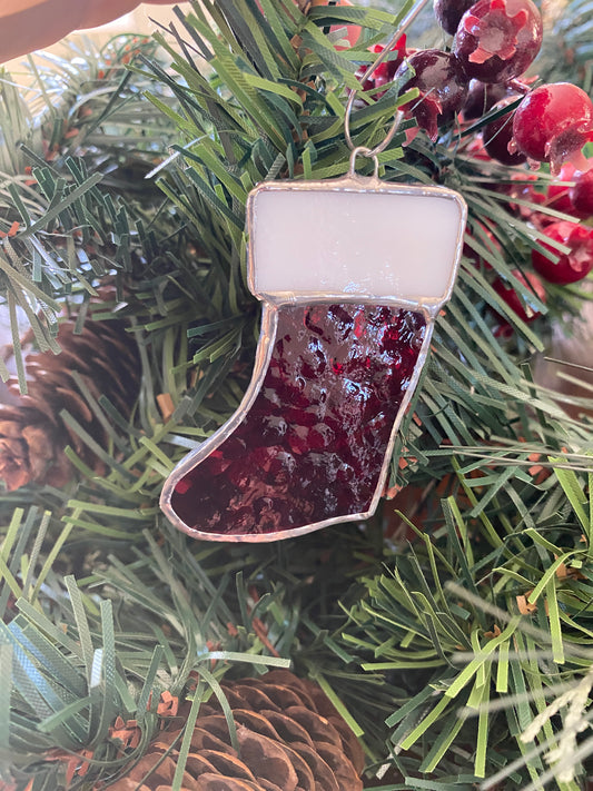 Stained Glass Stocking Ornament