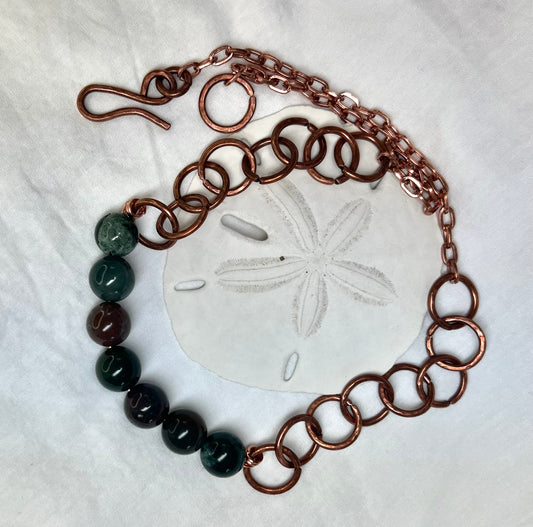 Copper and Fancy Agate Stone Neck Piece
