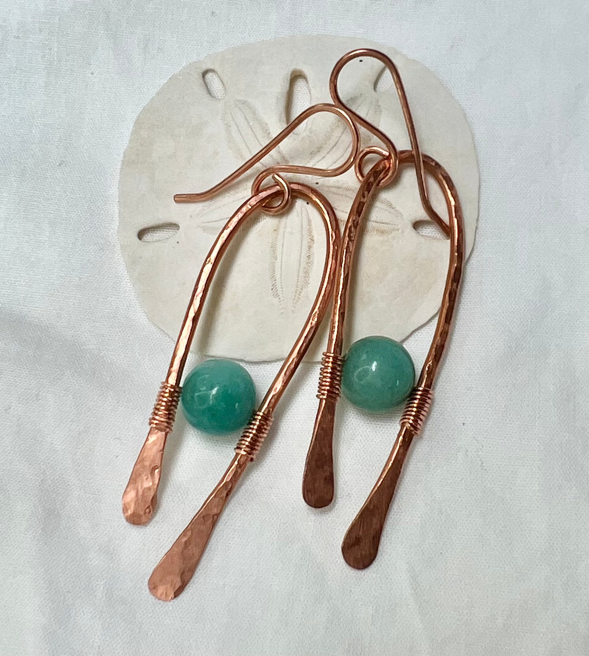 Amazonite Turquoise and Copper Earrings