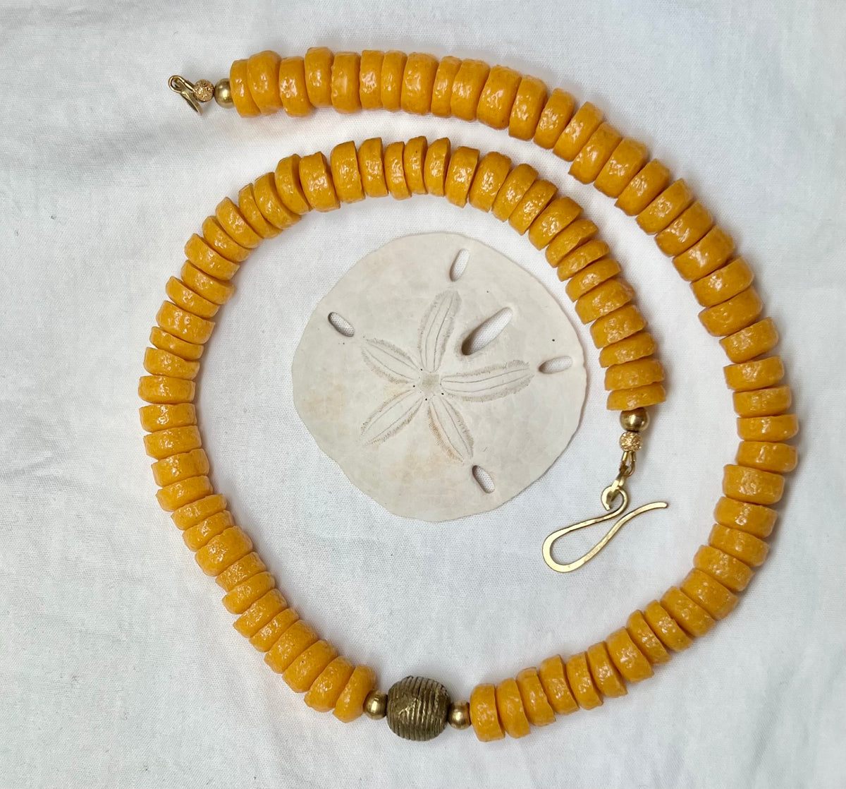 Yellow Sand Cast Glass NeckPiece