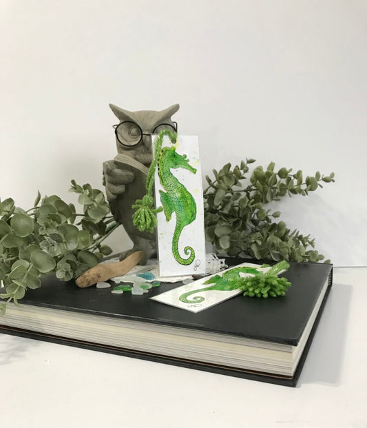 Bookmark – Green Seahorse