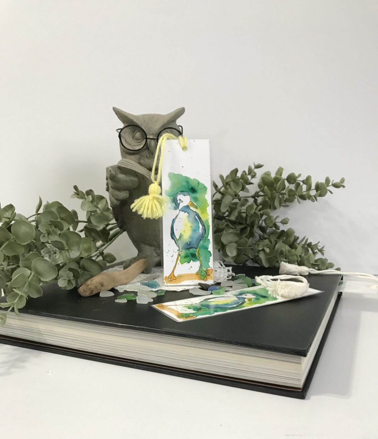 Bookmark – Green Watercolour Bird