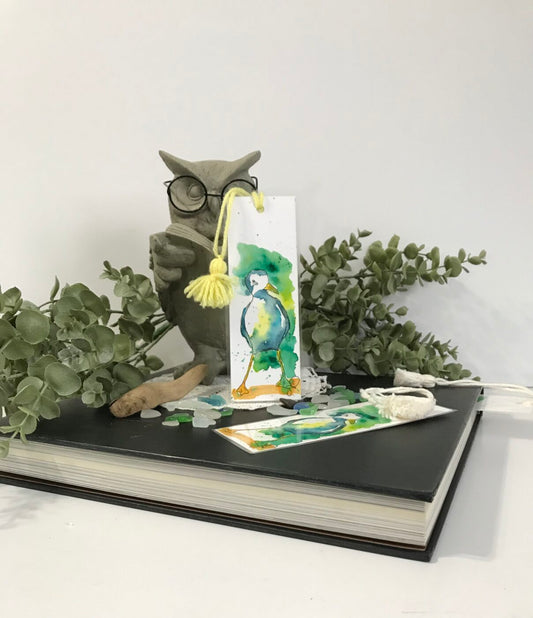 Bookmark – Green Watercolour Bird