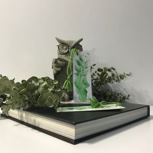 Bookmark – Green Watercolour Flowers