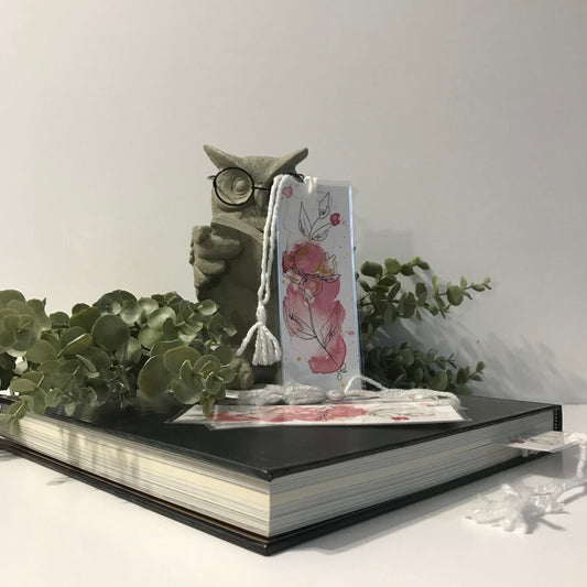 Bookmark – Pink Watercolour Flowers