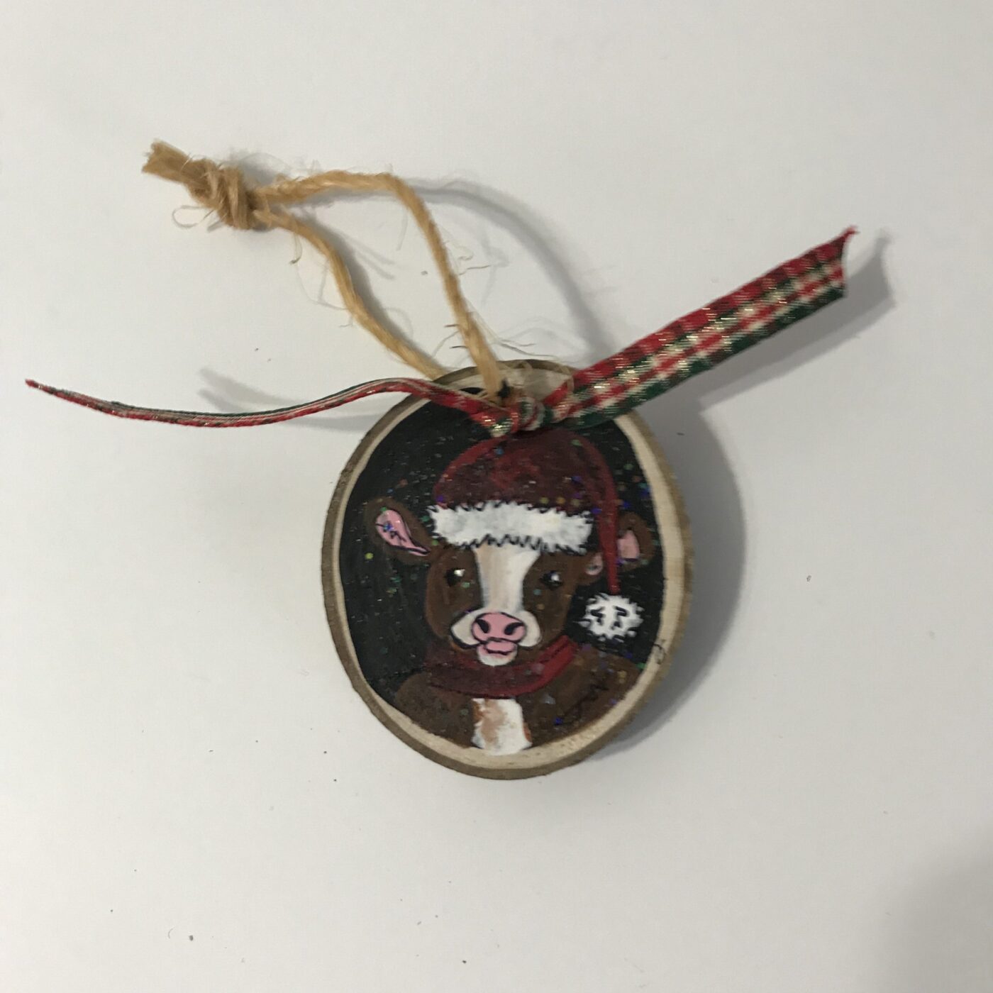 Hand Painted Wooden Ornament – Cow2