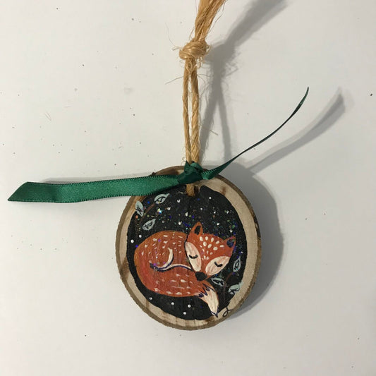 Hand Painted Wooden Ornament – Fox