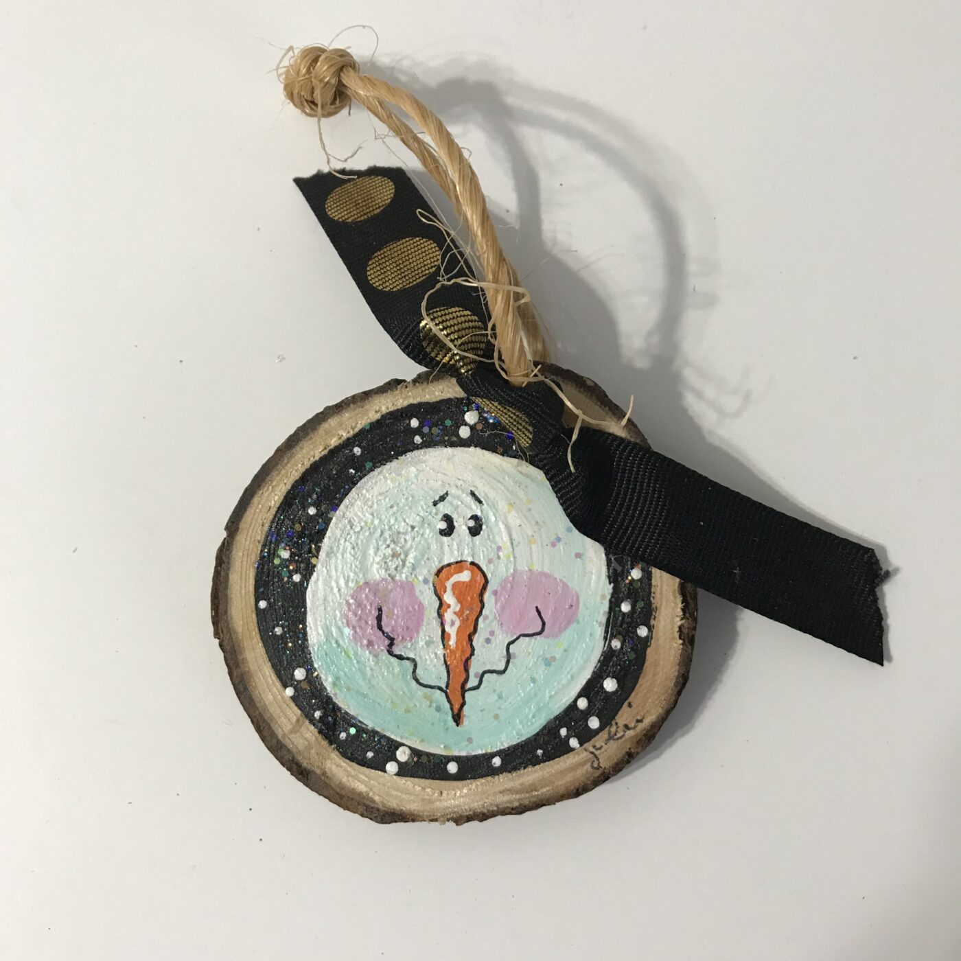 Hand Painted Wooden Ornament – Frosty