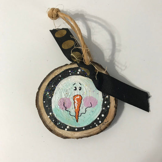 Hand Painted Wooden Ornament – Frosty