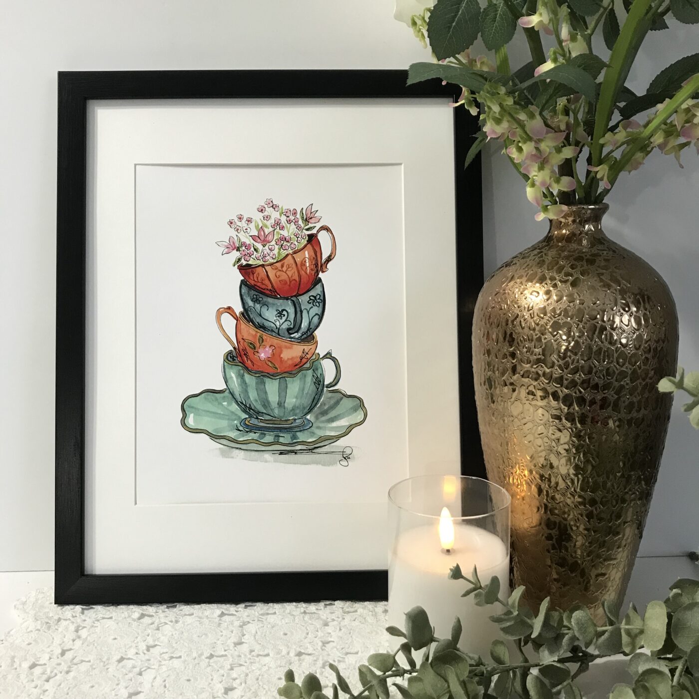 Stacked Tea Cups