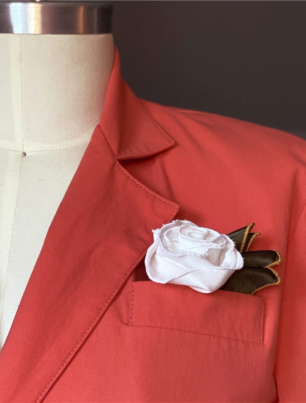White Rose Leaf Pocket Square (Women’s)