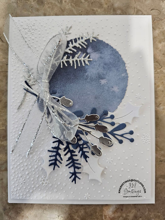 Blue and White Holiday Greeting Card