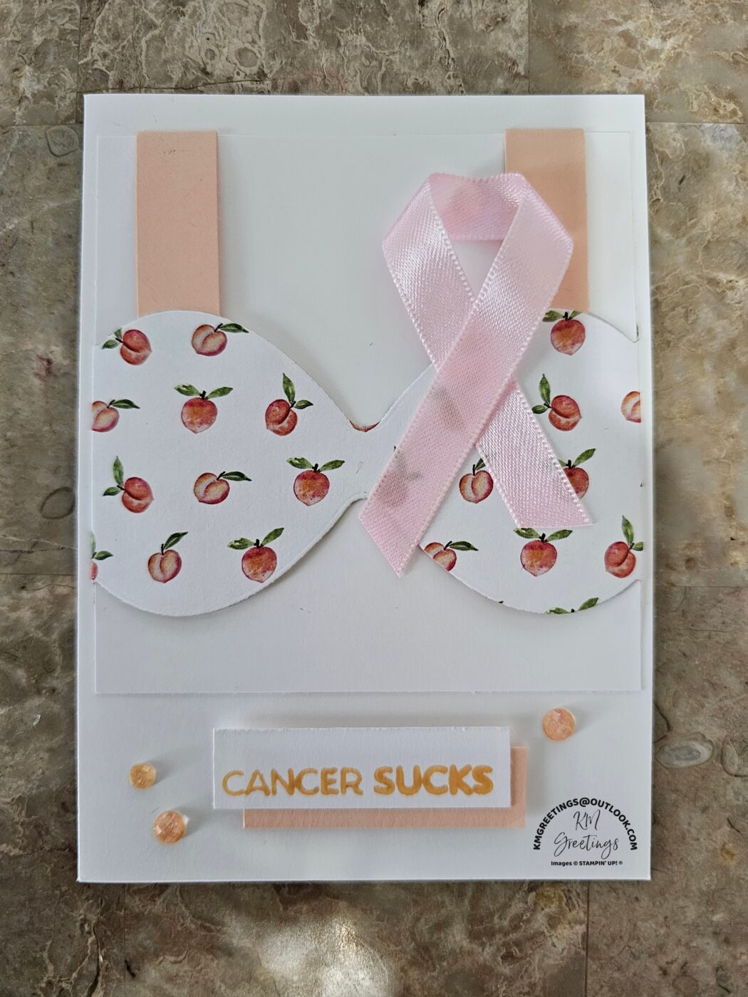 Cancer Sucks (Peaches) Greeting Card