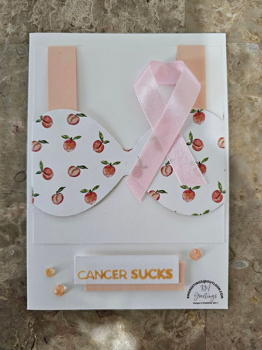 Cancer Sucks (Peaches) Greeting Card