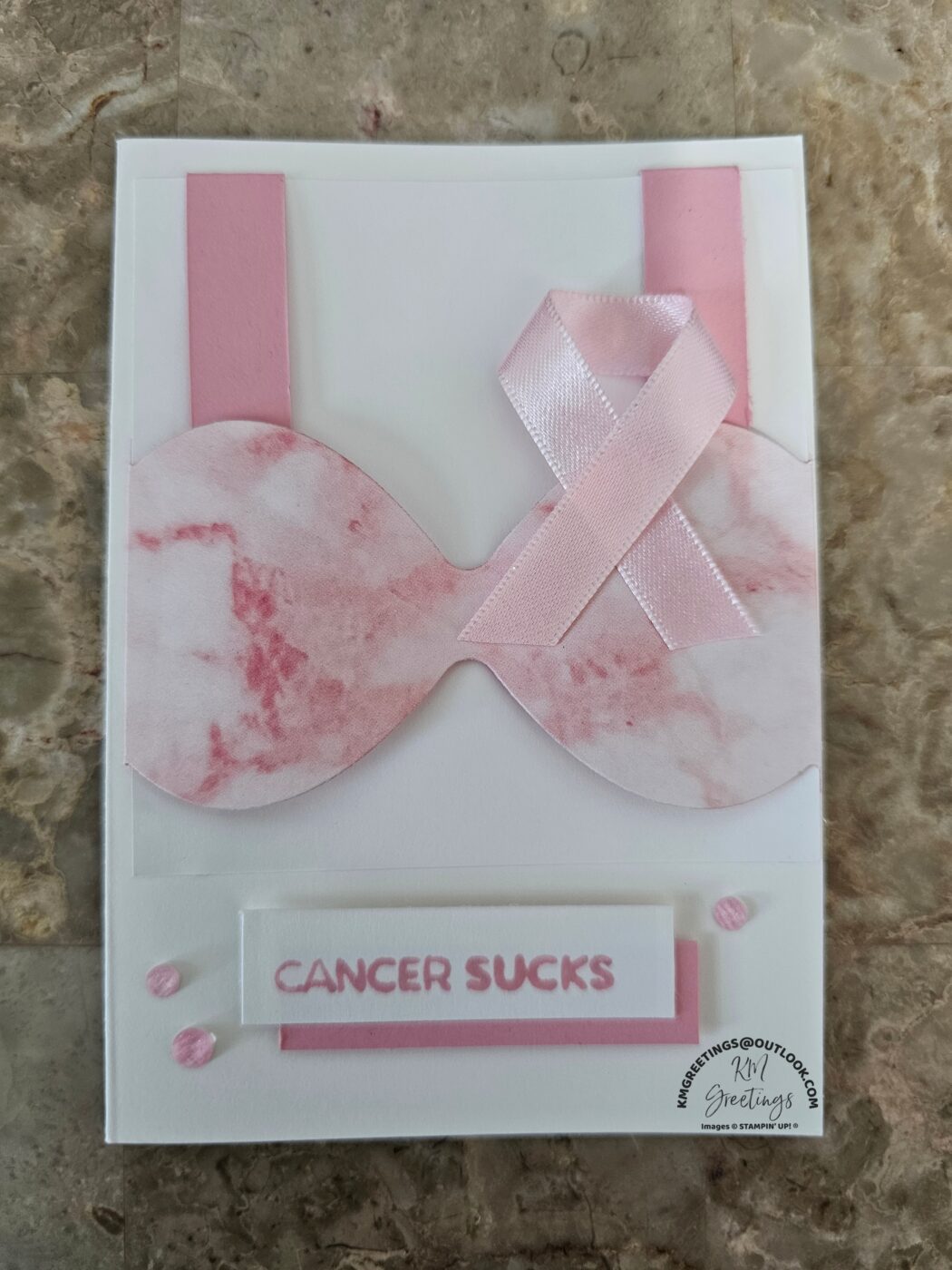 Cancer Sucks (Pink Marble) Greeting Card