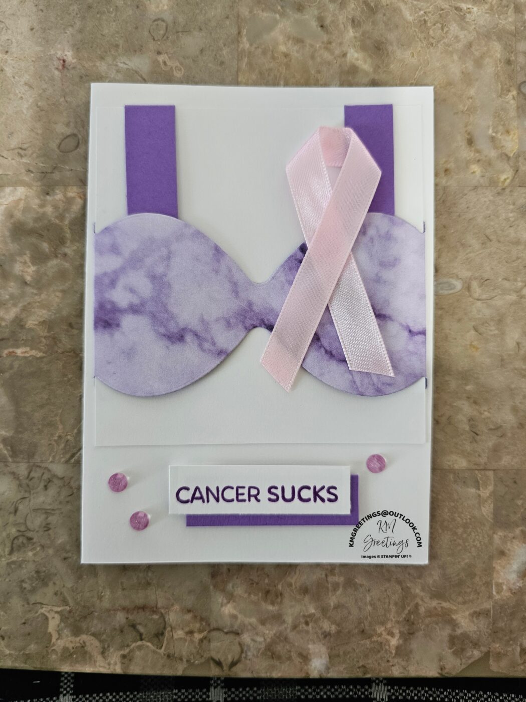 Cancer Sucks (Purple Marble) Greeting Card