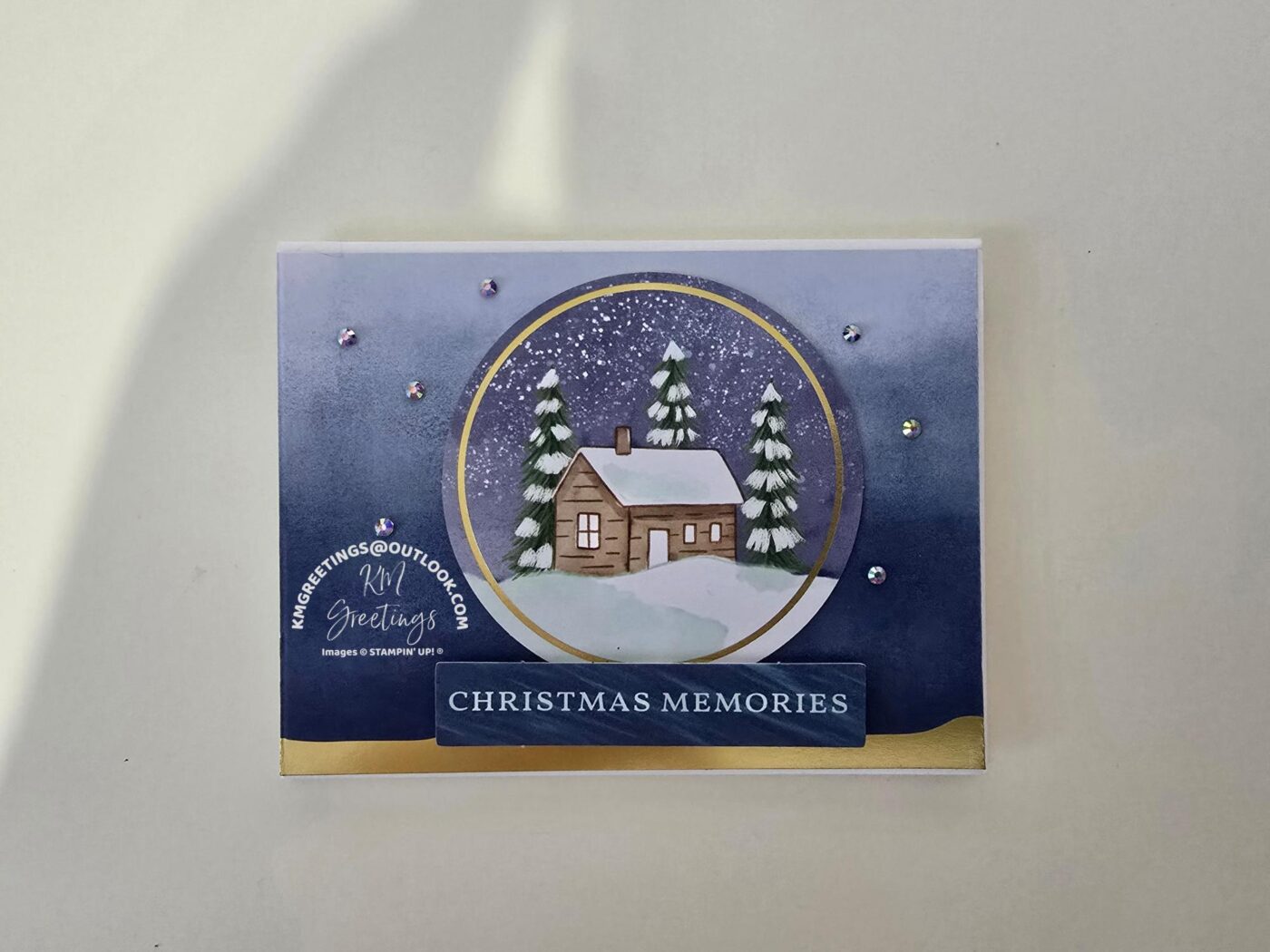 Christmas Memories (Cabin with Snowy Trees) Greeting Card