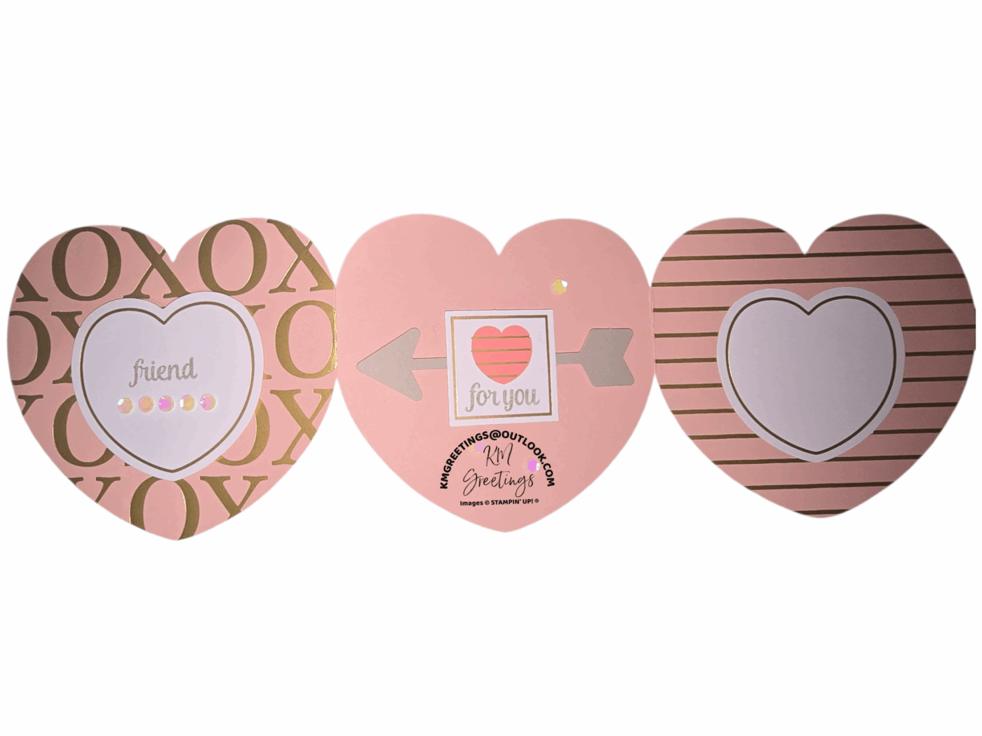 Friend (Heart Shaped, Tri-fold) Greeting Card