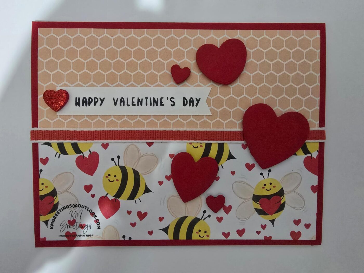 Happy Valentine’s Day (Bees with Hearts) Greeting Card