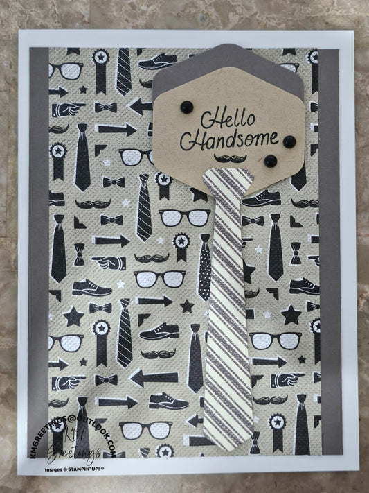 Hello Handsome (Grey) Greeting Card