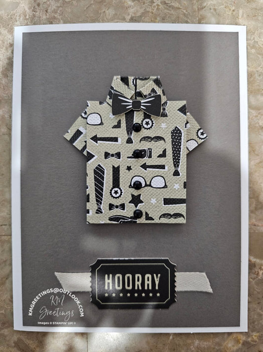 Hooray (Origami Shirt) Greeting Card