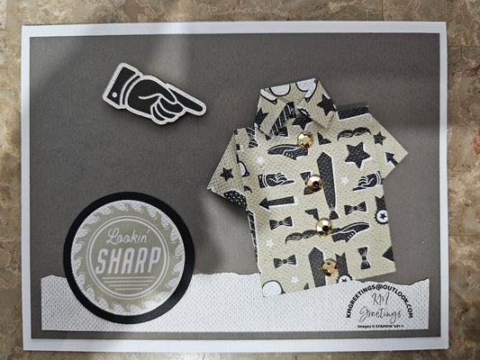 Lookin’ Sharp (Origami Shirt) Greeting Card