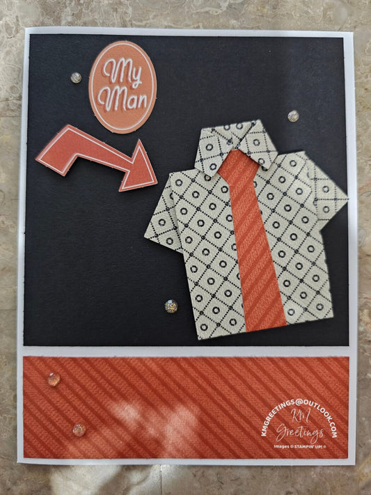 My Man (Origami Shirt) Greeting Card