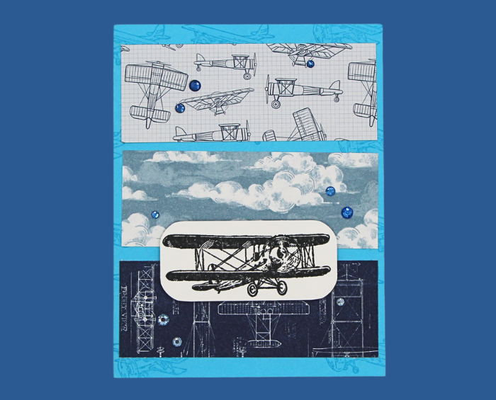 Plane (on Plane and Cloud Blue Background) Greeting Card