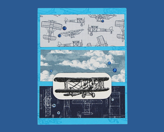 Plane (on Plane and Cloud Blue Background) Greeting Card