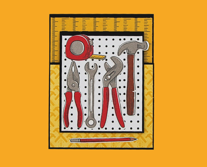 Red Tools on Peg Board Greeting Card