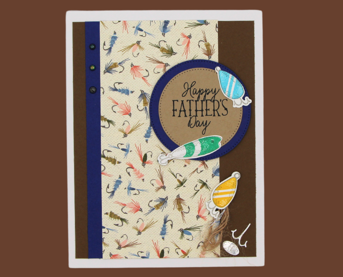 Tackle on Fly Background Father’s Day Greeting Card