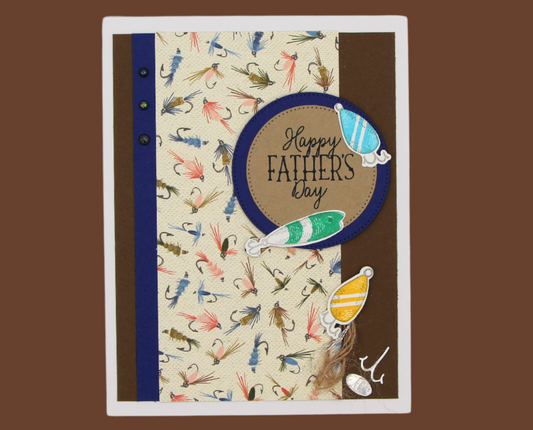 Tackle on Fly Background Father’s Day Greeting Card