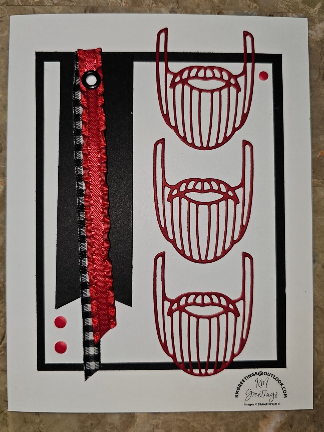 Three Beards with Ribbon Greeting Card