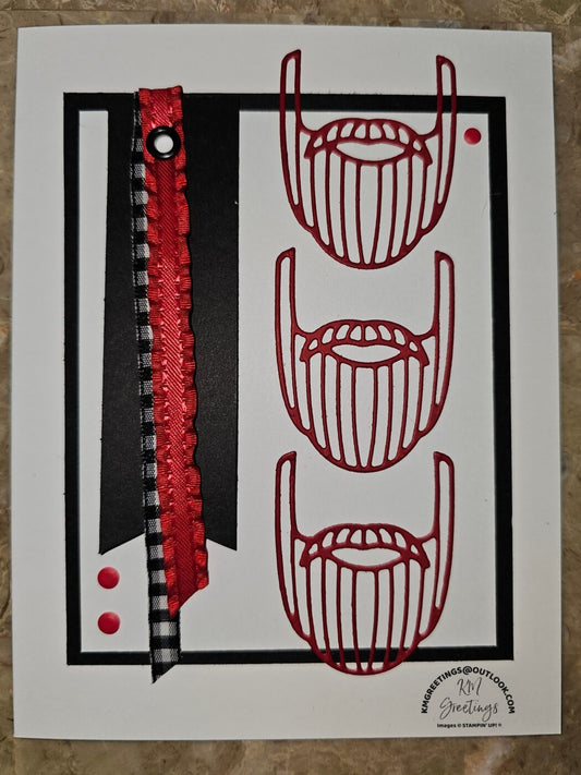 Three Beards with Ribbon Greeting Card