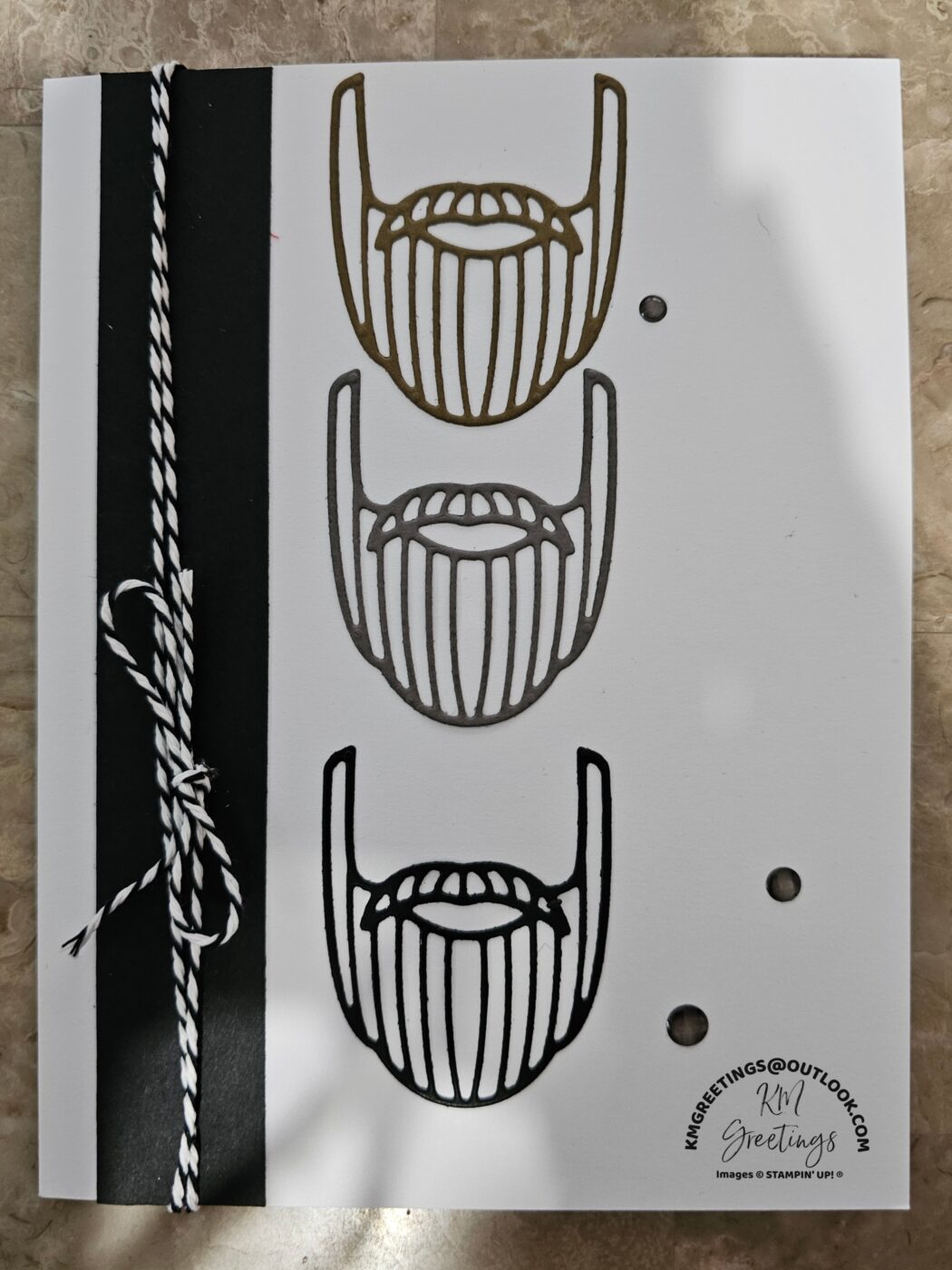 Three Beards with Twine Greeting Card