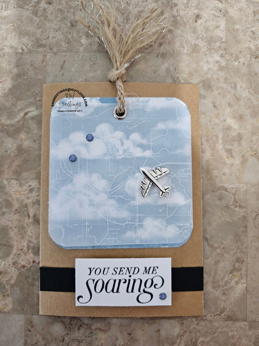 You Send Me Soaring (with Plane Trinket) Greeting Card