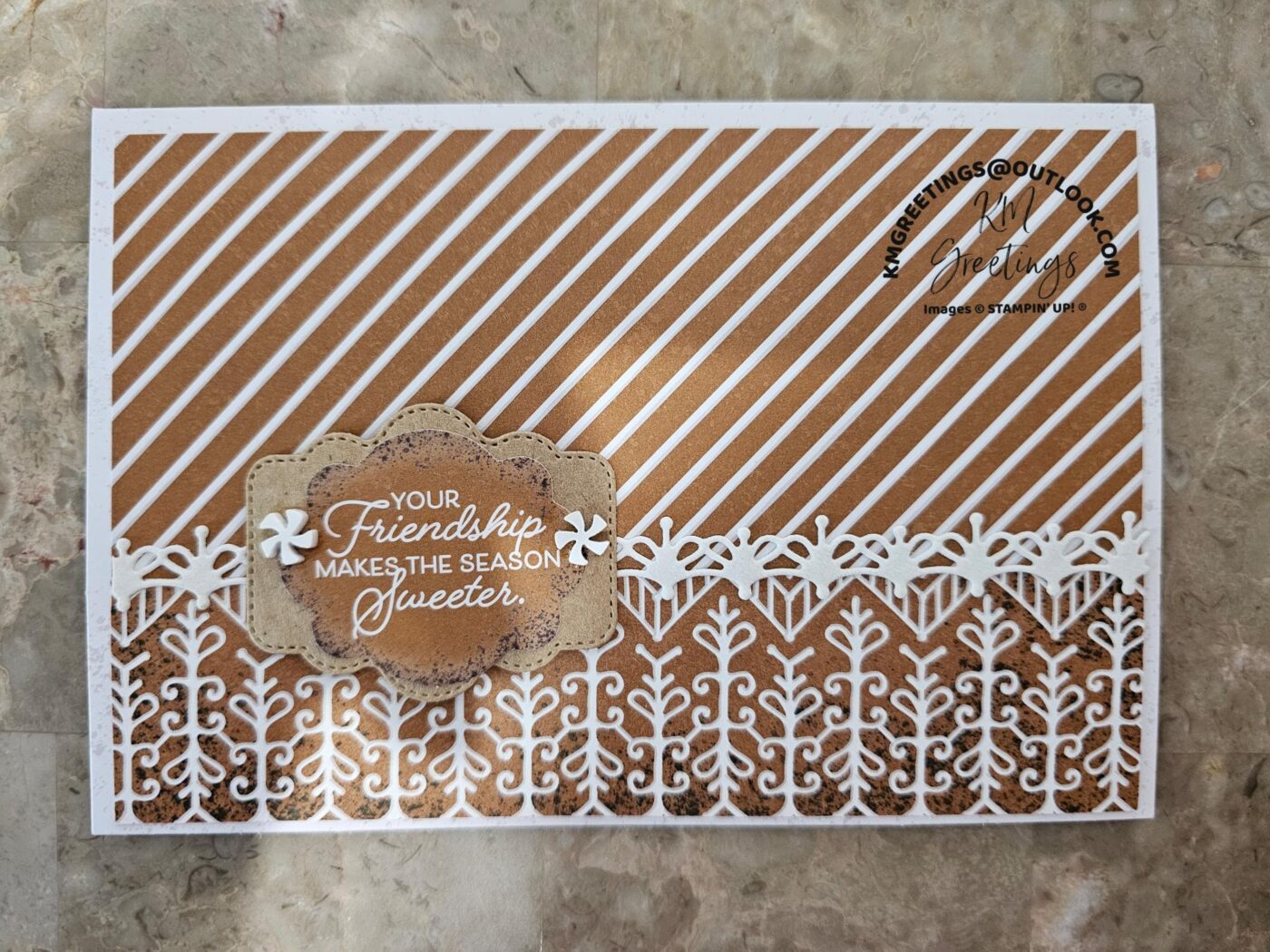 Your Friendship Makes The Season Sweeter (Gingerbread Theme) Greeting Card