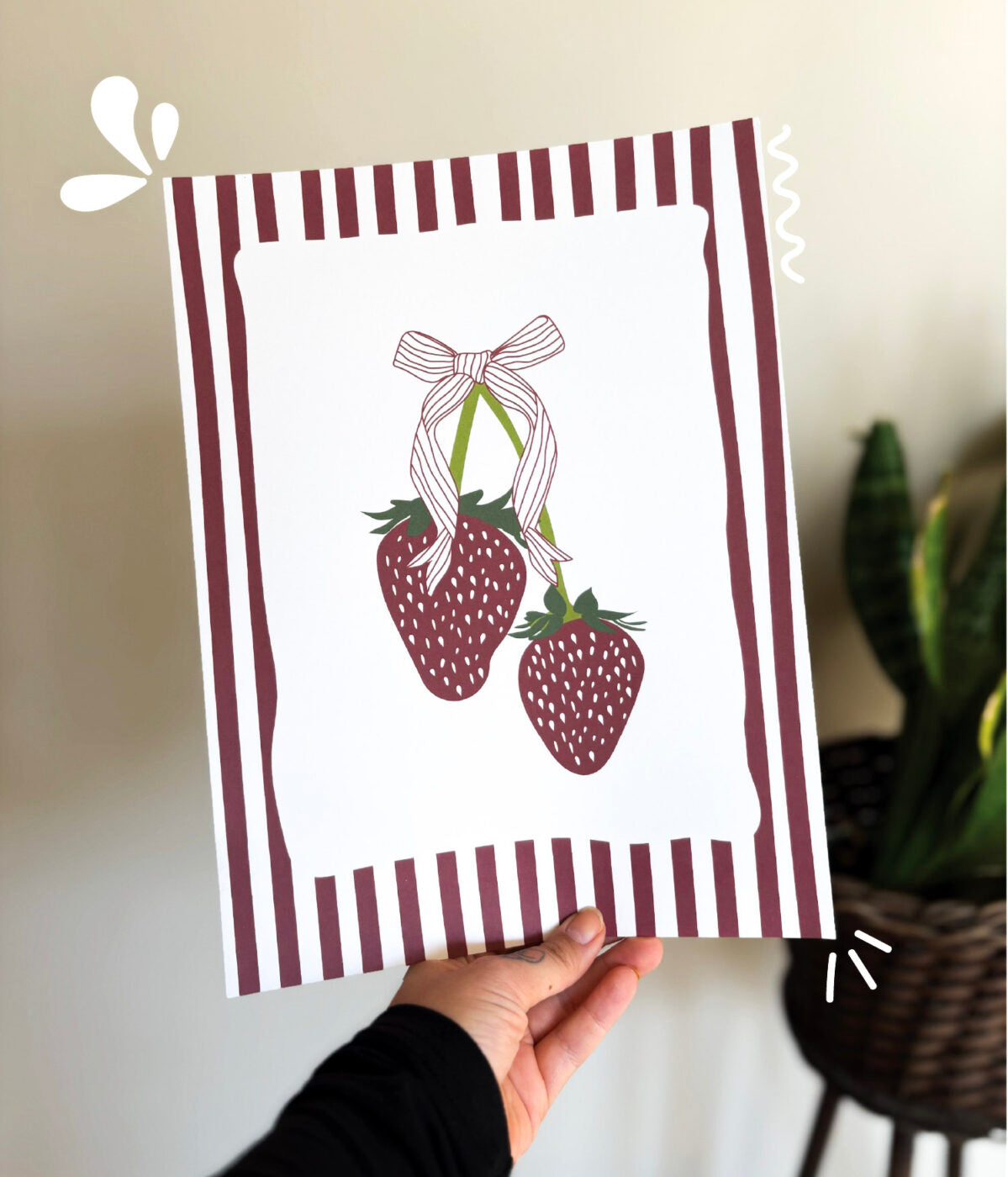 Strawberry Bow Print